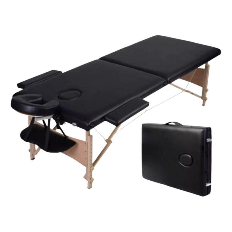 Camilla De Masajes Portatil Plegable Estetica Tipo Maleta Negro