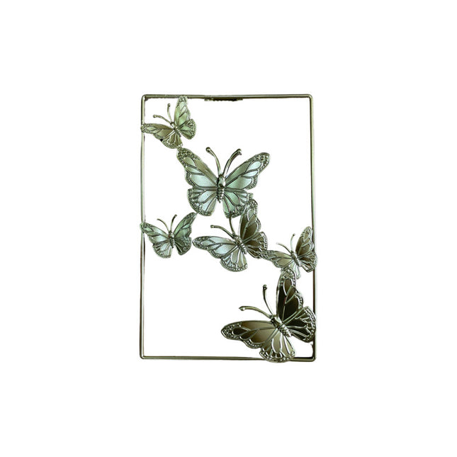 Adorno De Pared Colgante Diseño De Mariposas 28x18cm Dorado