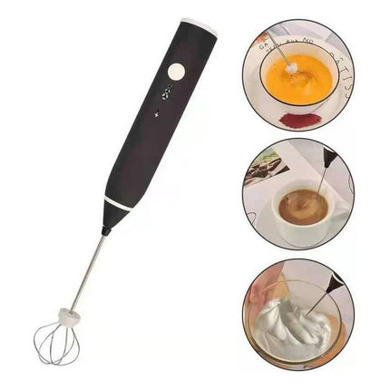 Mini Batidor Revolvedor De Café Y Espuma Leche Recargable Color Negro-228094-262242 B45