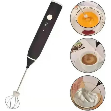 Mini Batidor Revolvedor De Café Y Espuma Leche Recargable Color Negro-228094-262242 B45