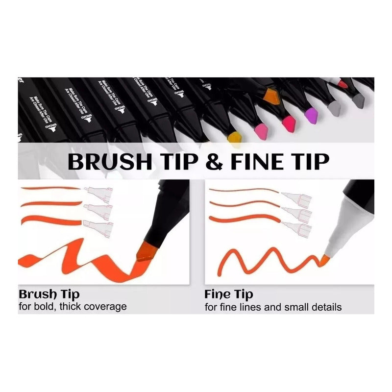 Set De 168 Marcadores Plumones Doble Puntar (premium)