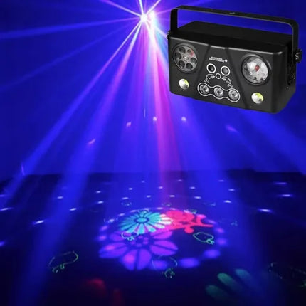 Luz De Fiesta 5 En 1 Con Láser, Led, Uv Y Control Dmx