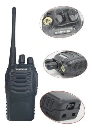 Pack 2 Radios Transmisor Walkie Talkie Baofeng 888s Uhf Negro