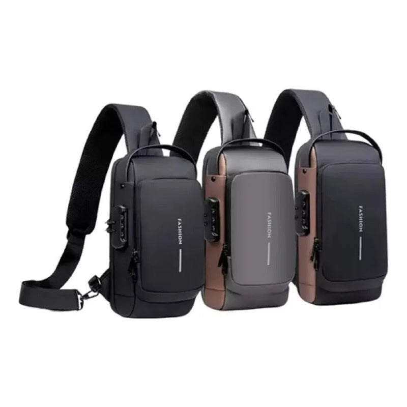 Bolso Cruzado Bandolera Banano Antirrobo Impermeable Negro Negro