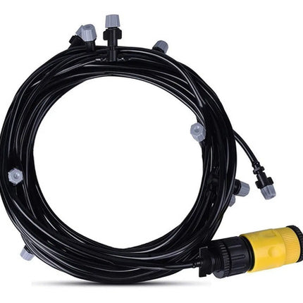 Sistema De Enfriamiento Lluvia Exterior Para Jardin Terrazas Negro