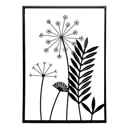 Cuadro Decorativo De Pared Diseño Plantas 40x58cm Negro