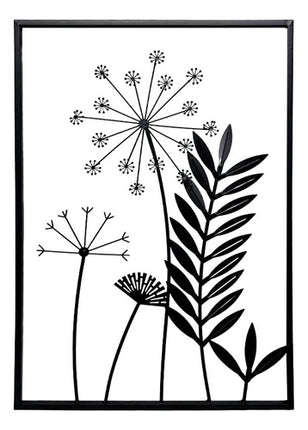 Cuadro Decorativo De Pared Diseño Plantas 40x58cm Negro