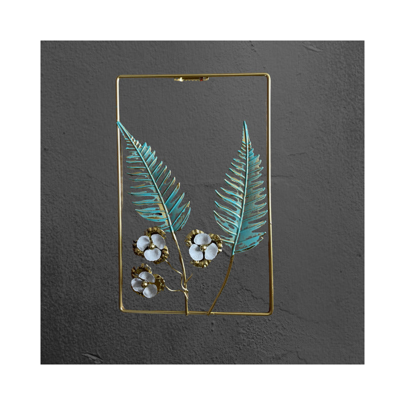 Adorno De Pared Colgante Diseño De Hojas 29x19 Cm Verde