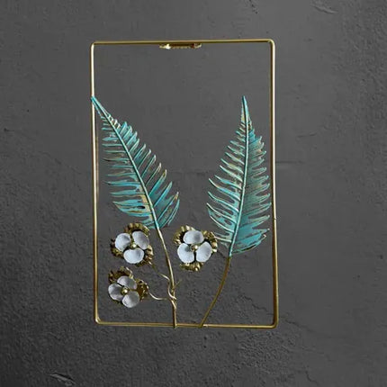 Adorno De Pared Colgante Diseño De Hojas 29x19 Cm Verde