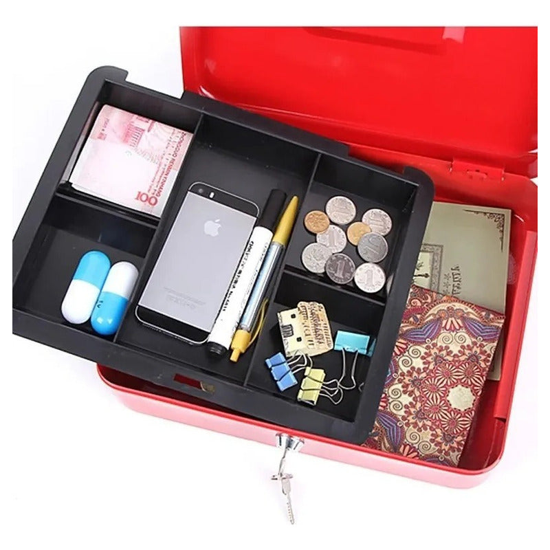 Caja Fuerte Metálica Con Llave Para Dinero 25x20cm Negro