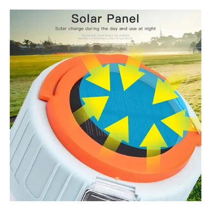 Lampara Linterna De Camping Led Solar Usb Recargable Color Negro