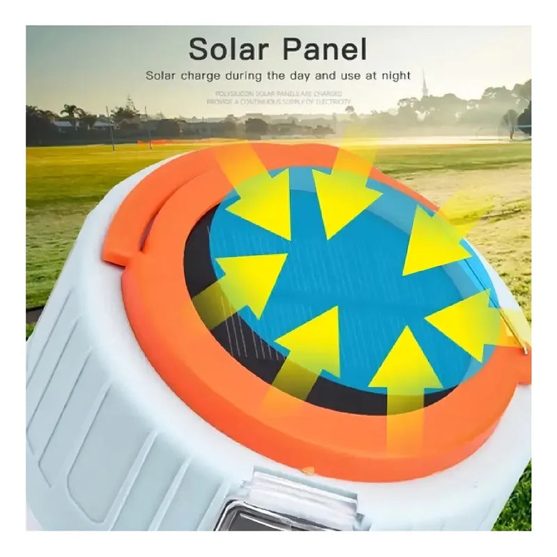 Lampara Linterna De Camping Led Solar Usb Recargable Color Negro