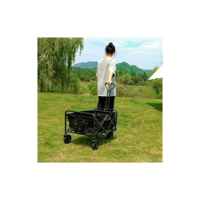 Carrito Para Compras Plegable Ideal Para El Camping Negro