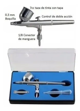 Kit Aerógrafo 0.3 Mm Pistola Multiusos Airbrush