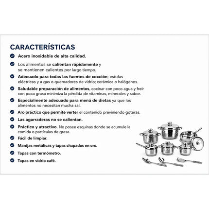 Juego De Ollas Acero Inoxidable 15 Piezas Sa Star Con Tapas Plateado