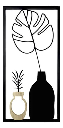 Cuadro Decorativo Metálico Y De Mdf, 50 X 25 Cms Negro