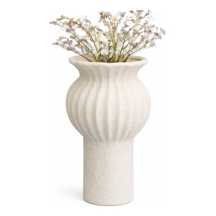 Florero Decorativo De Cerámica Para Mesa Oficina Blanco