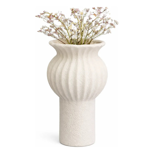 Florero Decorativo De Cerámica Para Mesa Oficina Blanco