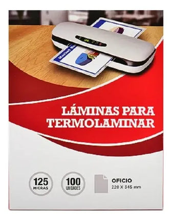 Mica 100 Laminas Termolaminar Oficio 125 Micrones