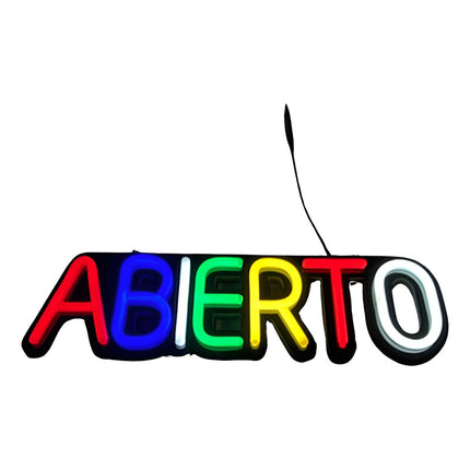 Letrero Led Neon Abierto Ancho 50cm Luminoso 220v
