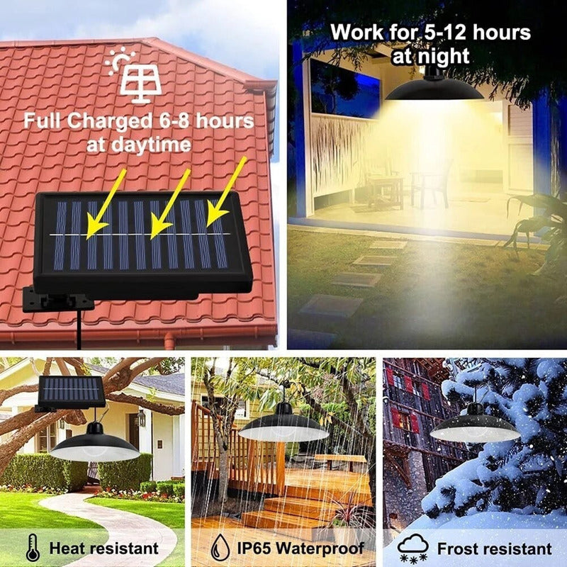 Lampara Solar Led Colgante Plafon + Control