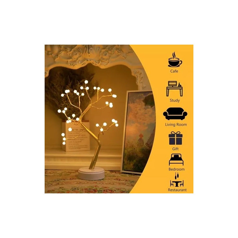 Lampara Led Tipo Bonsai Arbol Luces Decorativo Luz Hada Blanco Blanco