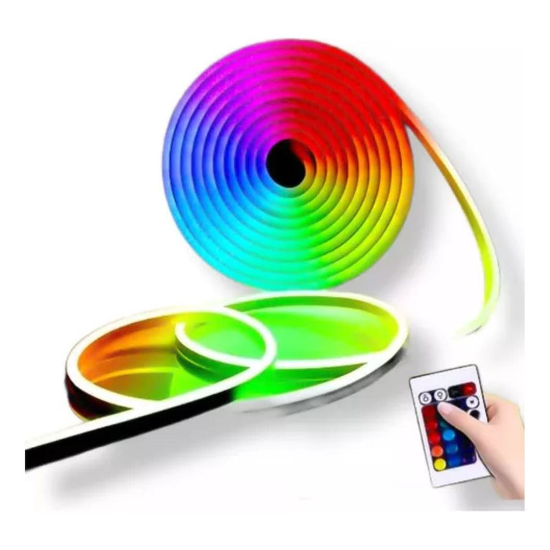 Cinta Led Rgb Flex De Neon 12v Con Luces Multicolor 5mts Rgb