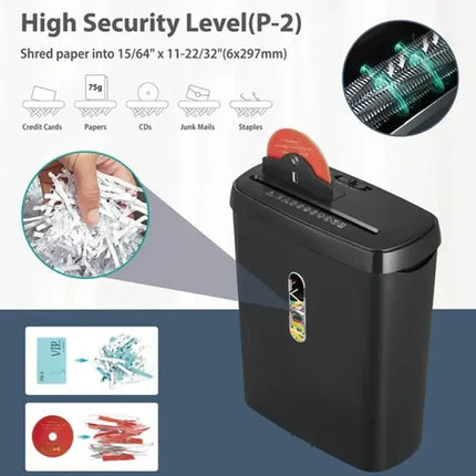 Destructora Cd / Trituradora De Documentos 8 Hojas 11 Lt Negro