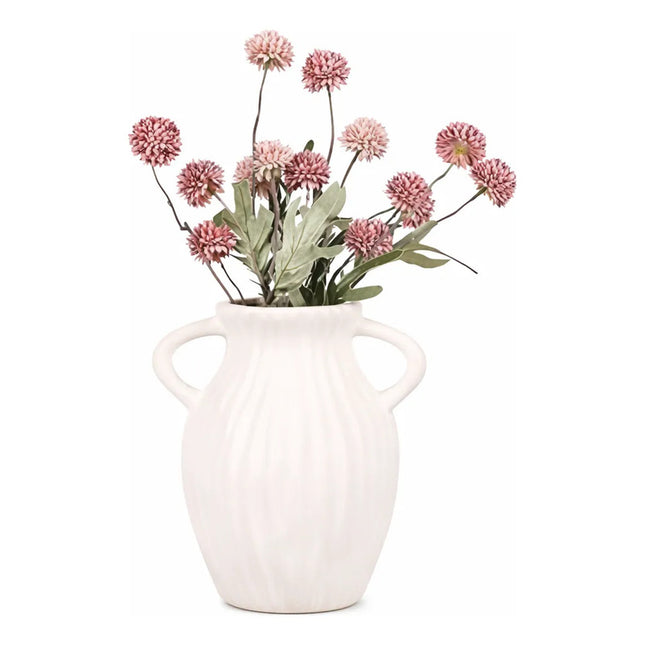 Florero Jarrón Cerámica Decorativos Para Mesa Blanco