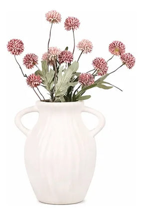 Florero Jarrón Cerámica Decorativos Para Mesa Blanco