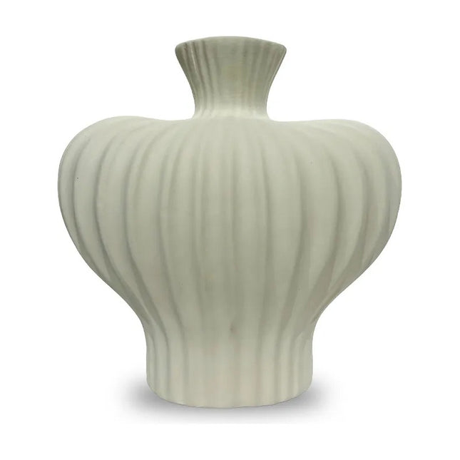 Florero Decorativo Elegante De Cerámica 17 X 18 Cm Blanco