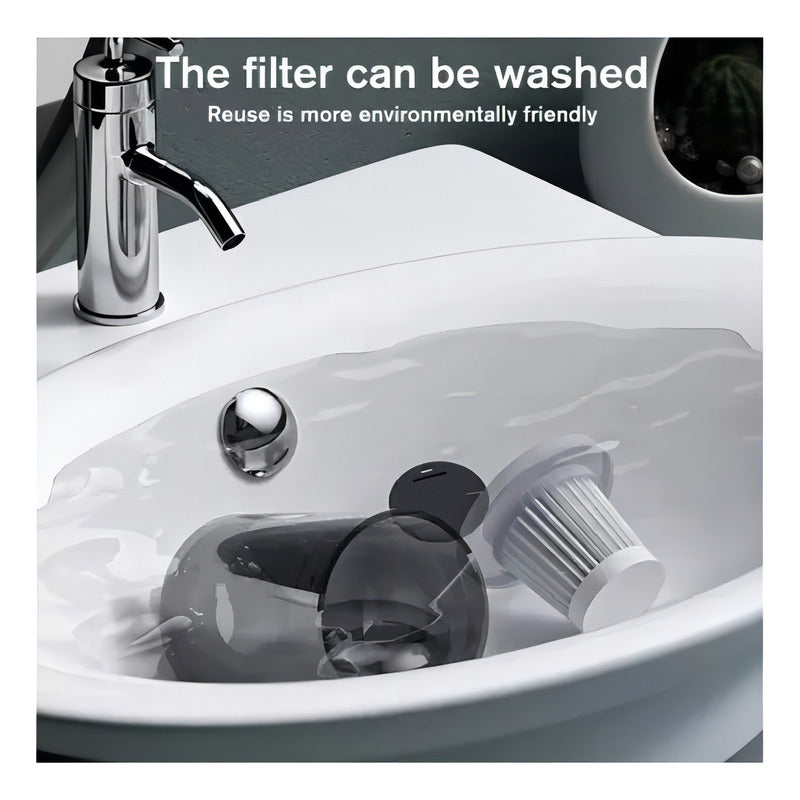 Aspiradora Mini Casa Auto Inalámbrica Recargable Usb Color Negro