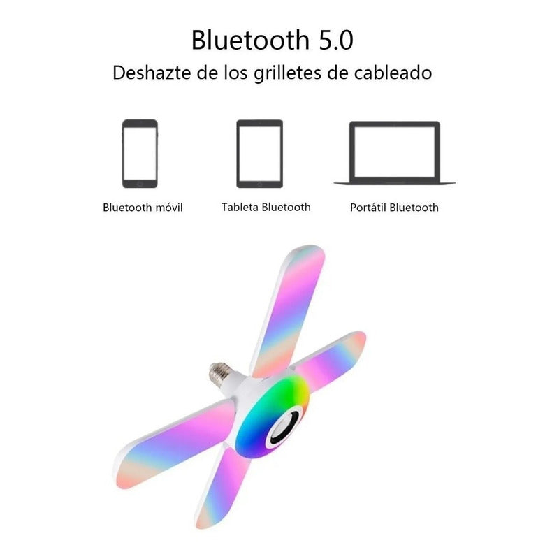 Ampolleta Parlante Led Colores Rgb Con Control Y Bluetooth Color De La Luz Blanco Frío