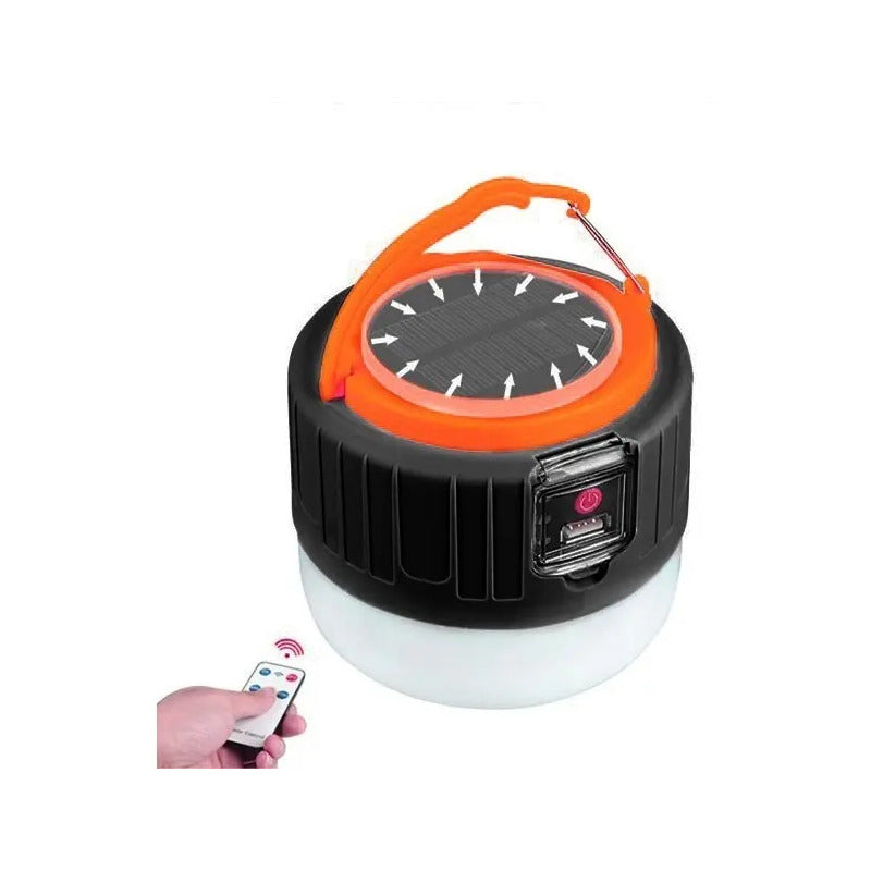 Lampara Linterna De Camping Led Solar Usb Recargable Color Negro