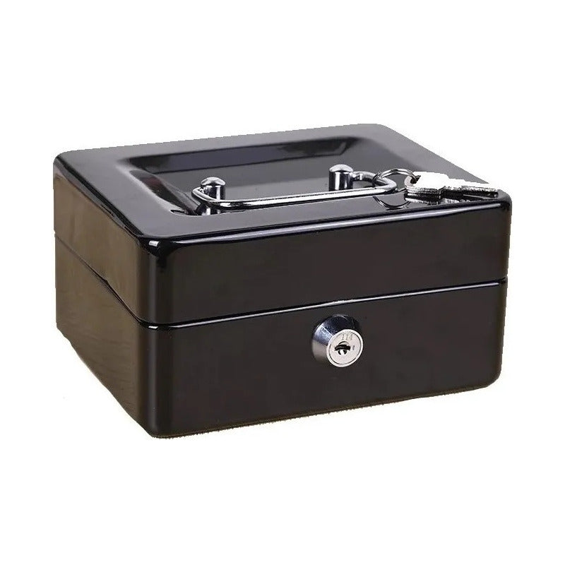 Caja Fuerte Metálica Con Llave Para Dinero 25x20cm Negro
