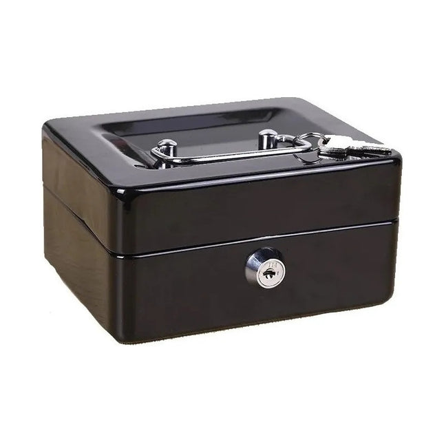 Caja Fuerte Metálica Con Llave Para Dinero 25x20cm Negro