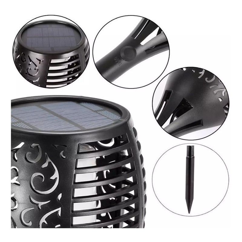 Antorcha Solar Farol Llama Exterior Jardin Terrazas 110 Cm