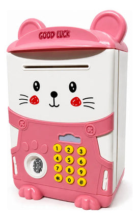 Alcancía Gato Ahorro Automática Contraseña Huella Y Sonido