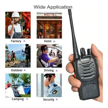 Pack 2 Radios Transmisor Walkie Talkie Baofeng 888s Uhf Negro