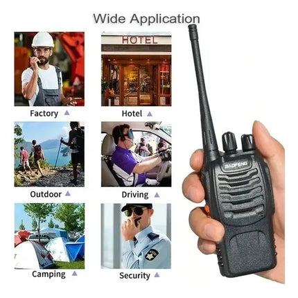 Pack 2 Radios Transmisor Walkie Talkie Baofeng 888s Uhf Negro