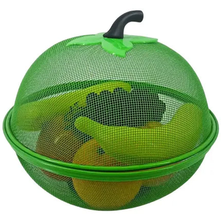 Canasto Frutero Con Tapa 32 Cm Plegable Y Con Asa Plástica Verde