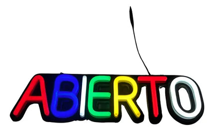 Letrero Led Neon Abierto Ancho 50cm Luminoso 220v