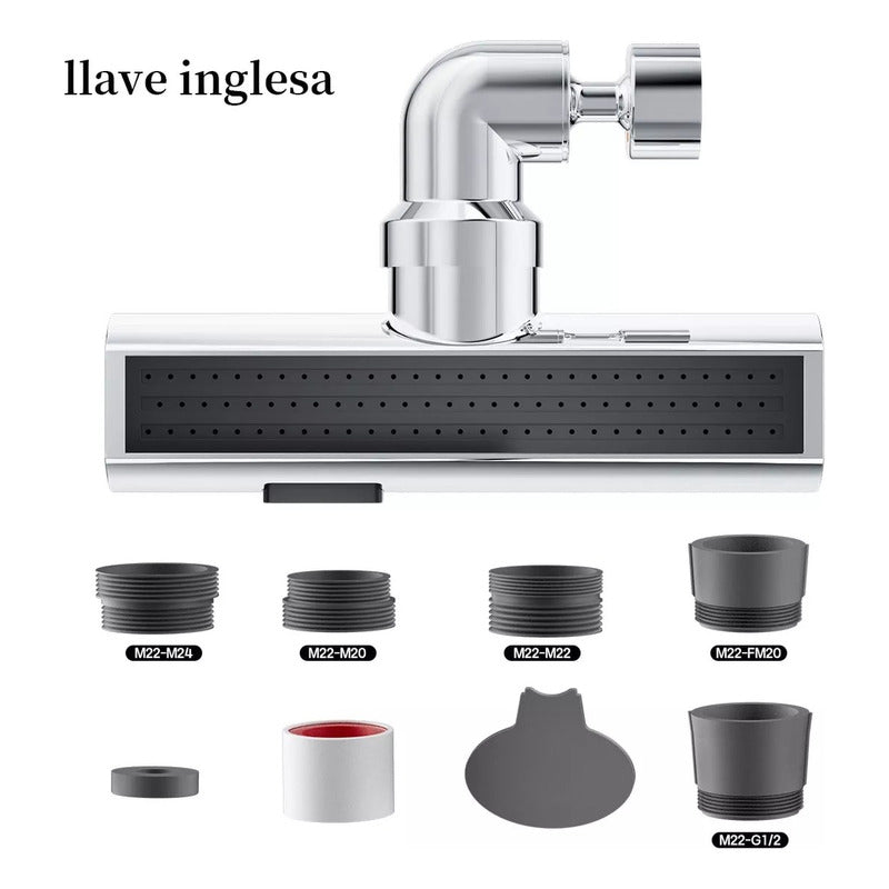 Llave Para Cocina Y Baño Adaptador Lavaplatos 3 Modos Plateado