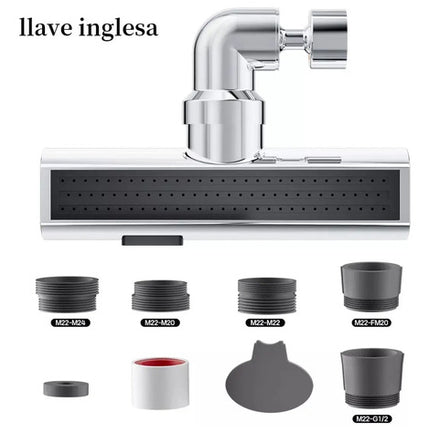 Llave Para Cocina Y Baño Adaptador Lavaplatos 3 Modos Plateado