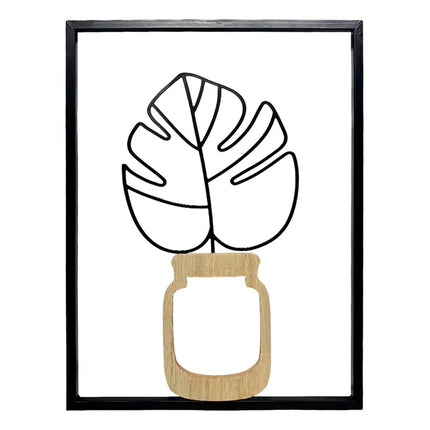Cuadro Decorativo Pared Metálico 40 X 30 Cms Negro