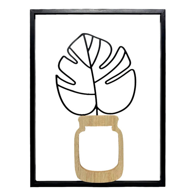 Cuadro Decorativo Pared Metálico 40 X 30 Cms Negro