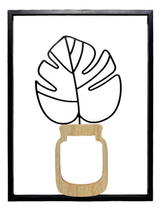 Cuadro Decorativo Pared Metálico 40 X 30 Cms Negro