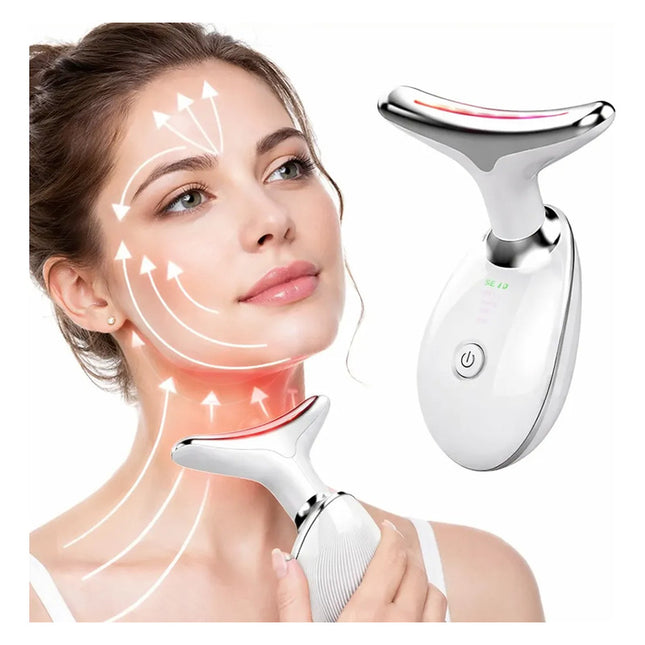 Masajeador Facial Para Cara Y Cuello Con 7 Colores Blanco