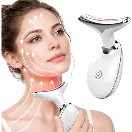 Masajeador Facial Para Cara Y Cuello Con 7 Colores Blanco