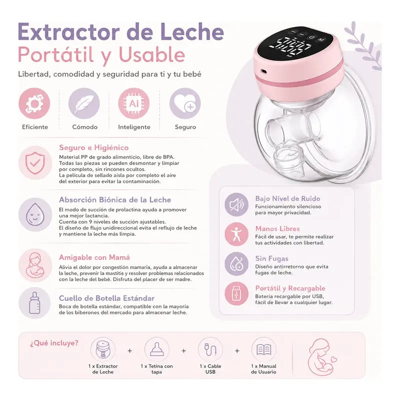 Extractor De Leche Eléctrico Portátil Manos Libres